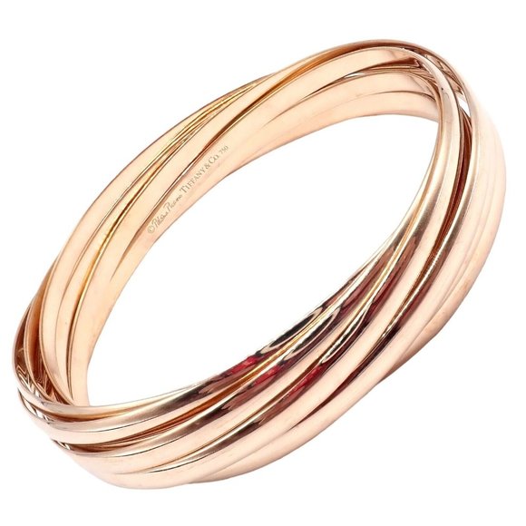 Authentic! Tiffany & Co 18k Rose Gold 9 Row Melody Calife Picasso Large Bracelet - Picture 1 of 11
